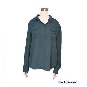 👠 Amanda Green Blouse, Size XL
